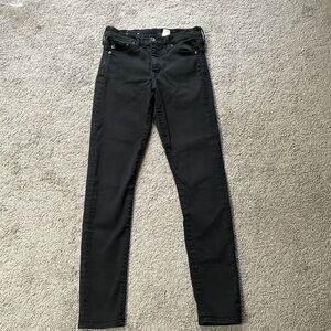 & Denim Shaping Black Denim Skinny Leg Regular Stretchy Pants | Size 28